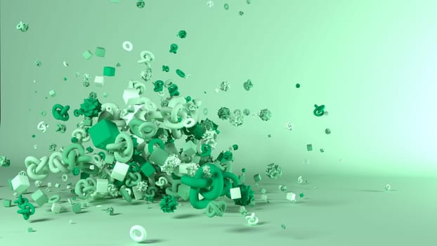 3D Render of Geometric Fountain Shape Background