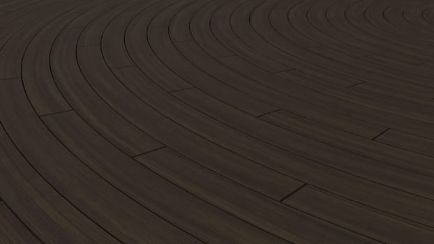 3d render of Modern curved wooden display background