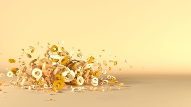 3D Render of Geometric Fountain Shape Background