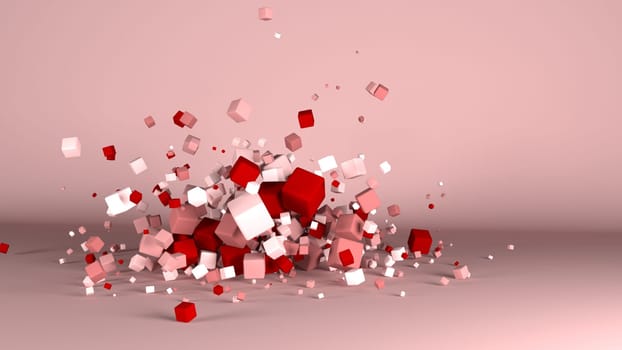 3D Render of Geometric Fountain Shape Background