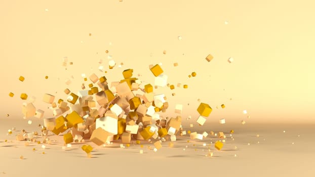 3D Render of Geometric Fountain Shape Background