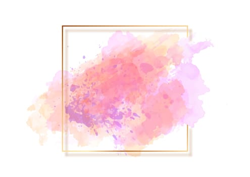 Detailed watercolour texture background with a gold border