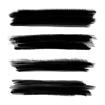Collection of hand painted grunge brush strokes