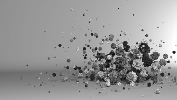 3D Render of Geometric Fountain Shape Background