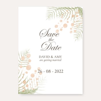 Save the date design with a decorative hand painted floral watercolour design