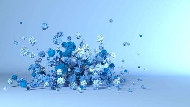 3D Render of Geometric Fountain Shape Background