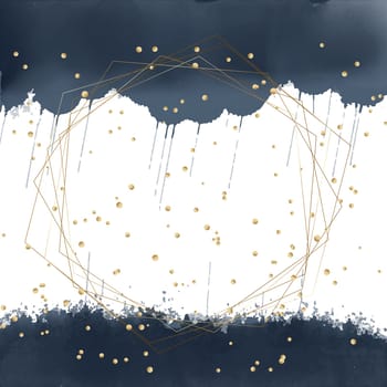 Scandinavian style background with watercolour and gold elements