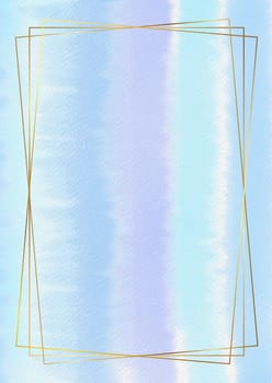 Detailed pastel coloured watercolour texture with gold frame