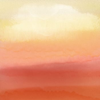 Abstract background with a painted sunset watercolour texture