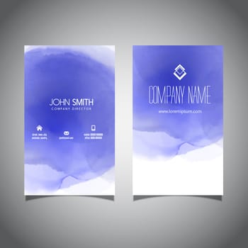 Business card design with a watercolour texture