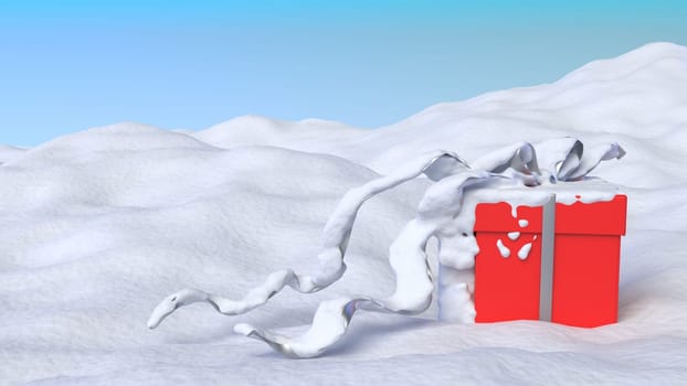 3D render of a Christmas winter landscape