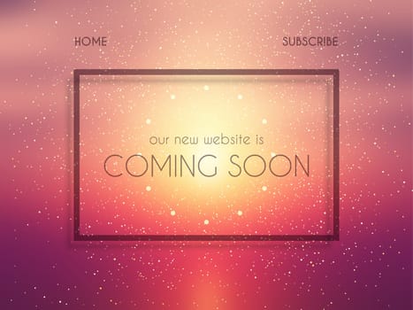Abstract website landing page design with coming soon text