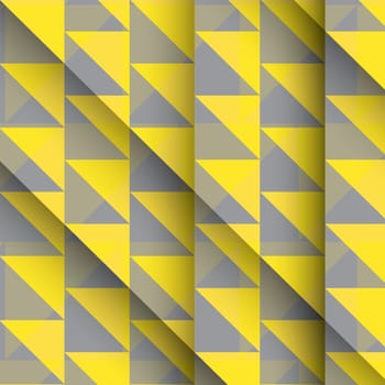 Low poly geometric background in yellow and grey