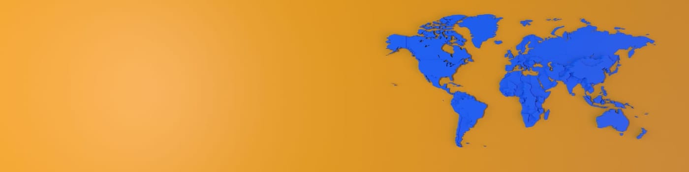 3d render of world map