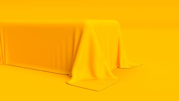 3d render of podium covered in cloth