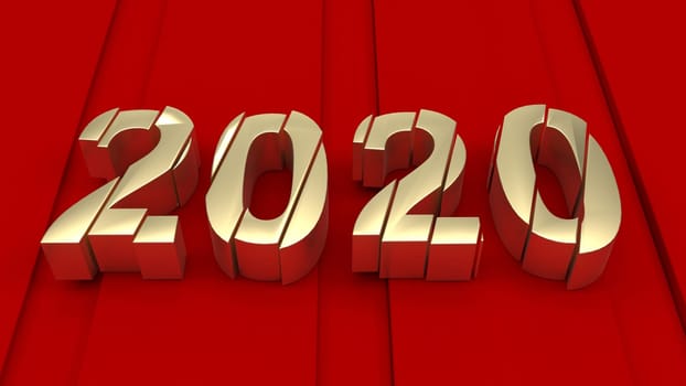 3D Render of  2020 happy New Year background