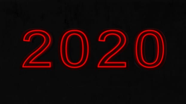 3D Render of  2020 happy New Year background