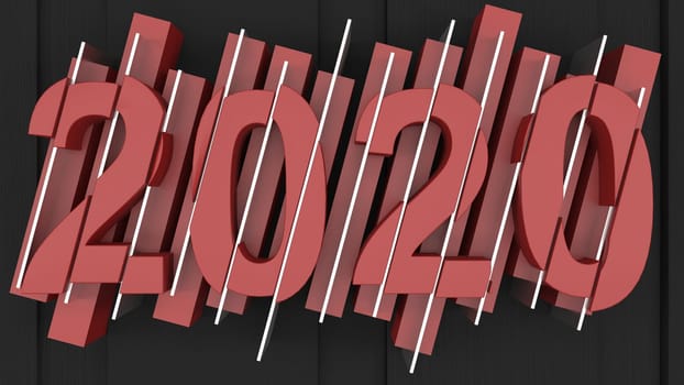 3D Render of  2020 happy New Year background