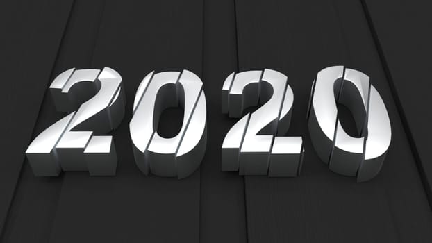 3D Render of  2020 happy New Year background