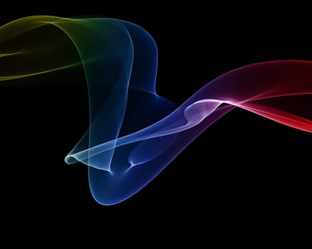 3D abstract background with flowing colourful lines
