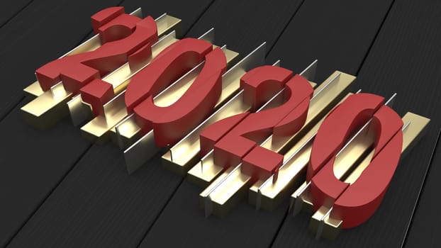 3D Render of  2020 happy New Year background