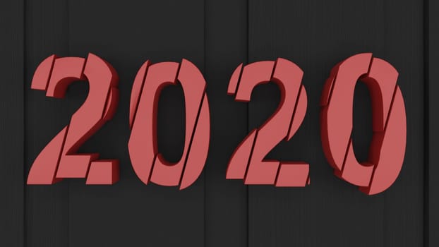 3D Render of  2020 happy New Year background