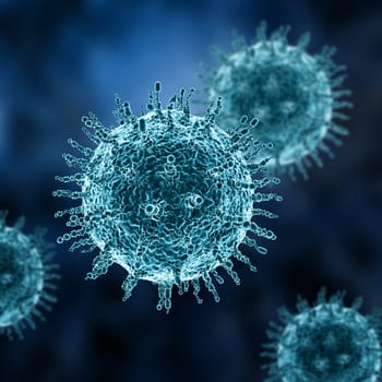 3D medical background with abstract virus cells - global pandemic