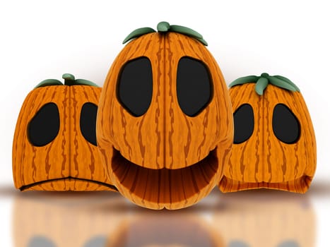 3D render of Halloween pumpkins