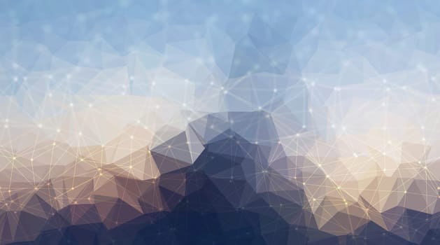 3D render of a background with low poly plexus design