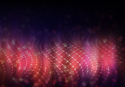 3D render of a background with flowing grid design