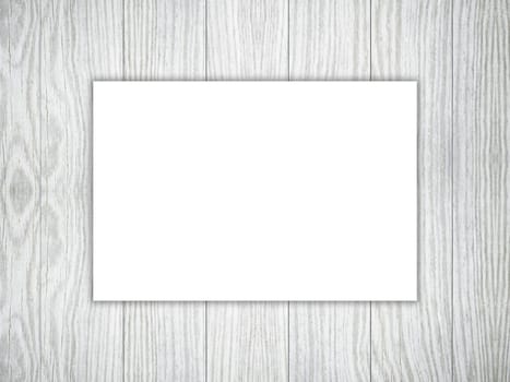 3D render of a blank piece of white paper on a wooden texture