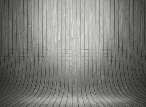 3D render of a curved light wooden presentation background
