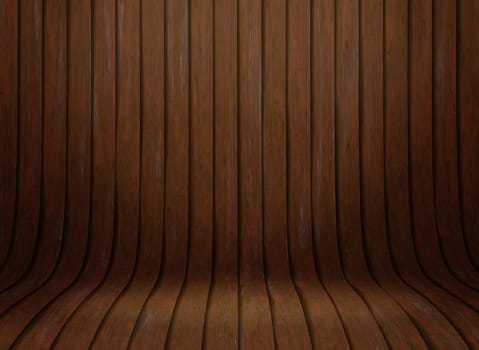 3D render of a curved wooded presentation background