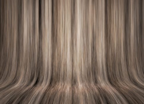 3D render of a curved wooden display background
