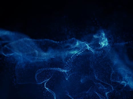 3D render of a digital techno wave background design