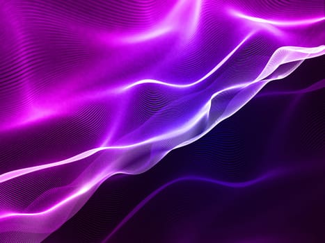 3D render of a digital tech background with flowing particles