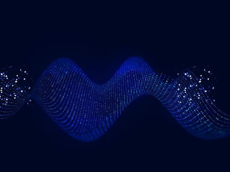 3D render of a digital technology background with flowing dots design