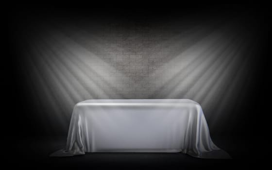 3D render of a display background with podium under spotlights