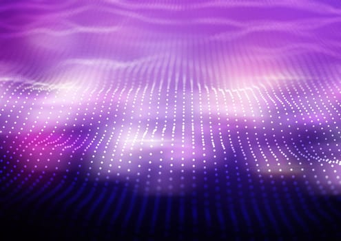 3D render of a digital background with flowing dots