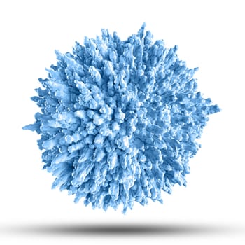 3D render of a detailed abstract virus cell on white background