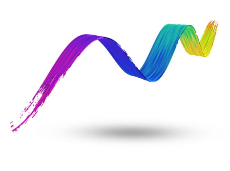 3D render of a flowing paint stroke