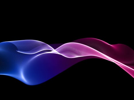 3D render of a flowing particles design background - network communications