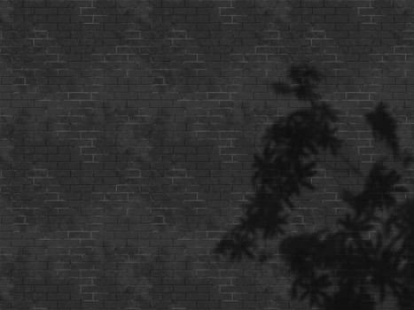 3D render of a grunge brick wall with leave shadow overlay