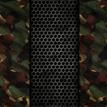3D render of a grunge background with metal and camouflage textures