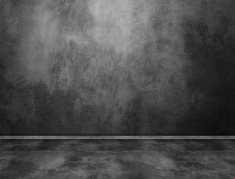 3D render of a grunge style room interior