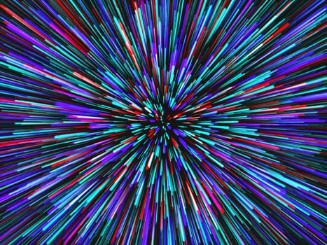3D render of a hyperspace zoom effect background