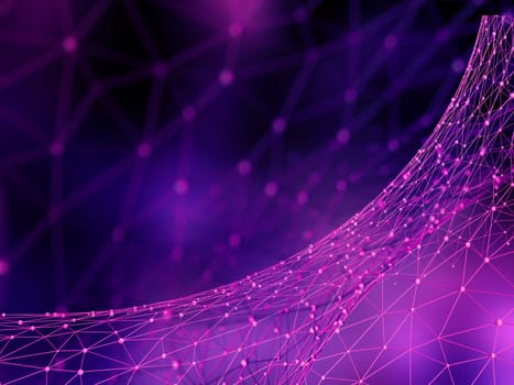 3D render of a low poly abstract background, network connections, technology