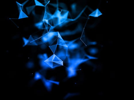 3D render of a low poly connections background