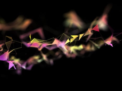 3D render of a low poly network communications background design