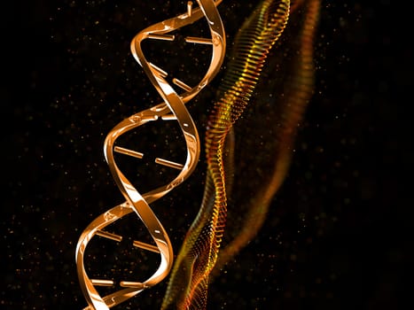 3D render of a medical DNA strand background